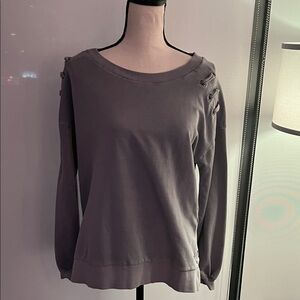 Charcoal Lace-Up Women's Sweatshirt